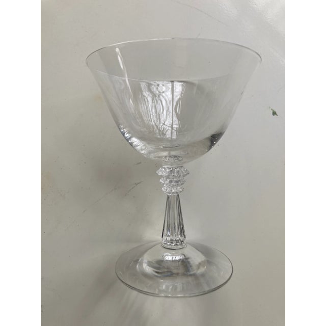 Vintage Clear Glass Cocktail / Champagne Glasses- Set of 4 For Sale In New York - Image 6 of 7