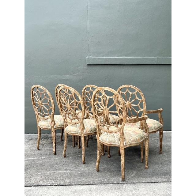 Late 20th Century Vintage Regency Spider Wed Dining Chairs - Set of 6 For Sale - Image 5 of 11