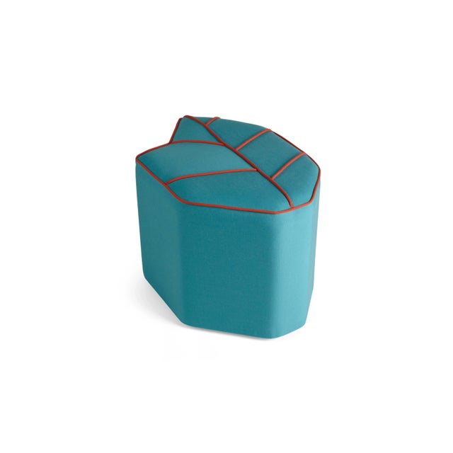 Blue Outdoor Leaf Seat Pouf by Nicolette de Waart for Design by Nico For Sale - Image 6 of 6