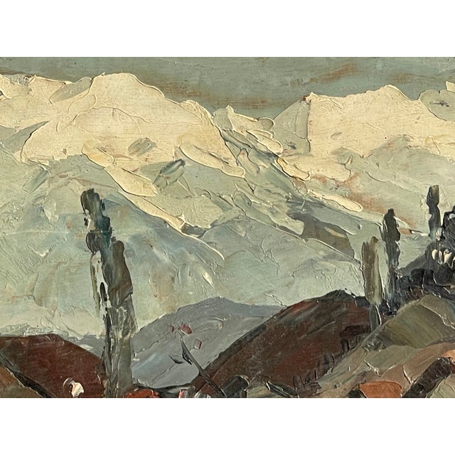 Lucien Poignant, Chain of the Alps in the Grenoble Valley, Oil on Panel For Sale - Image 8 of 18