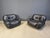 Set of Black Leather Lounge Chairs by Sapporo for Mobil Girgi, 1970s, Set of 2 For Sale - Image 9 of 11