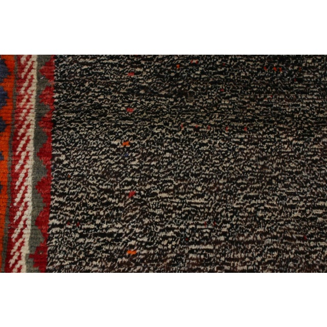 Antique Gabbeh Transitional Gray and Red Wool Persian Rug For Sale - Image 4 of 6
