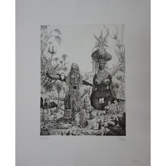 Miguel Fraley, Tentative, Original Etching For Sale - Image 7 of 7