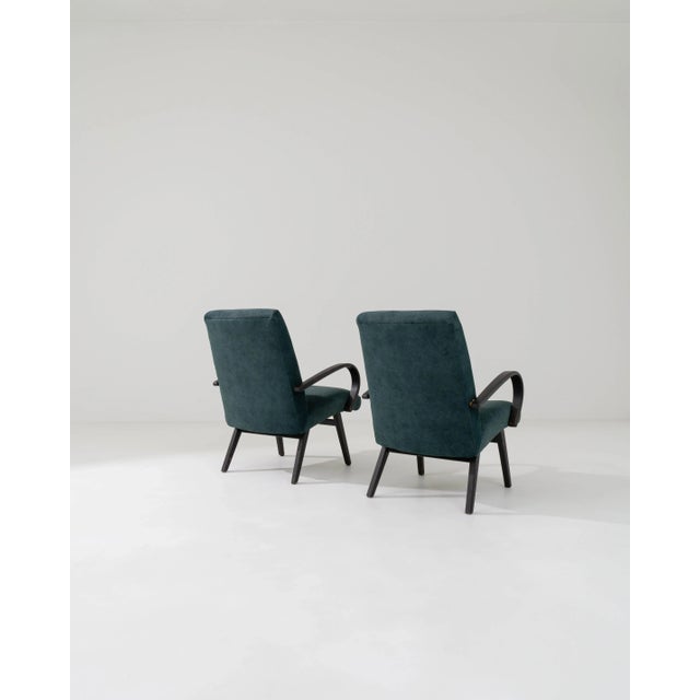 Mid-Century Modern Vintage Armchairs Designed by J. Halabala, A Pair For Sale - Image 3 of 12