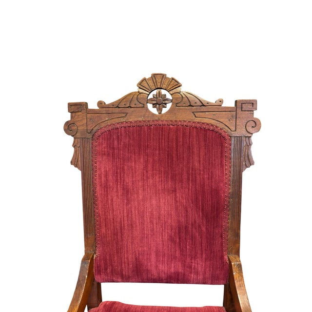 Arts & Crafts Antique Arts & Crafts Mission Oak Writing Desk & Upholstered Chair Set, Early 20th Century For Sale - Image 3 of 12