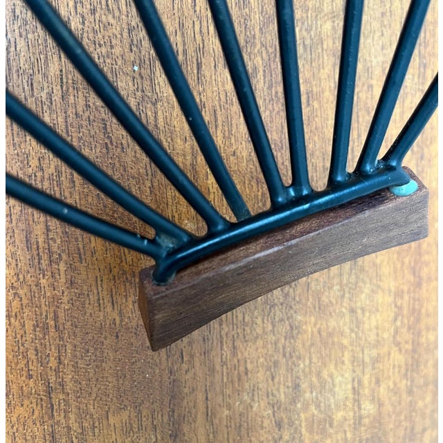 Metal Mid-Century String Fruit Bowl with Teak Handle, 1960s For Sale - Image 7 of 17