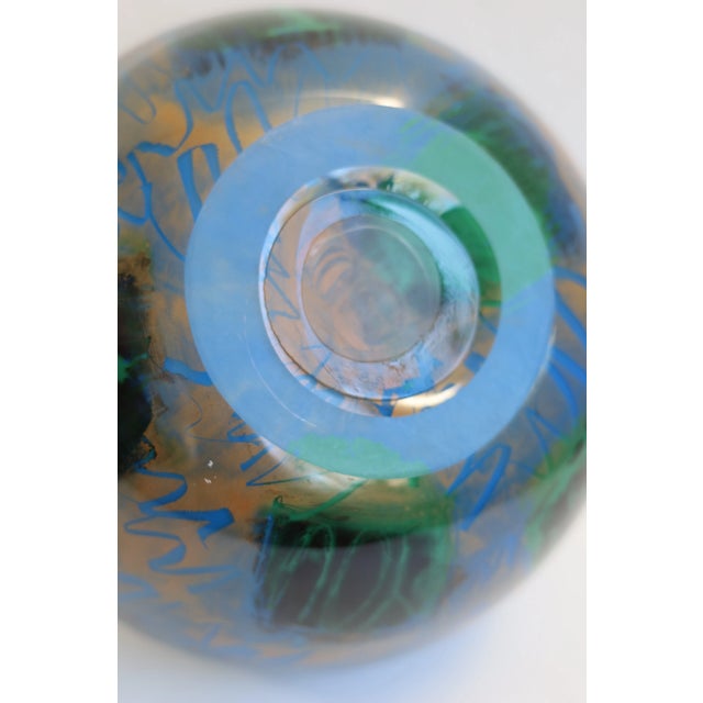 Late 20th Century Mouth Blown Studio Glass Vase “One Chance World” For Sale In Seattle - Image 6 of 7