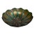 Antique Fenton Peacock Tail Green Carnival Glass Round Bowl 7” For Sale