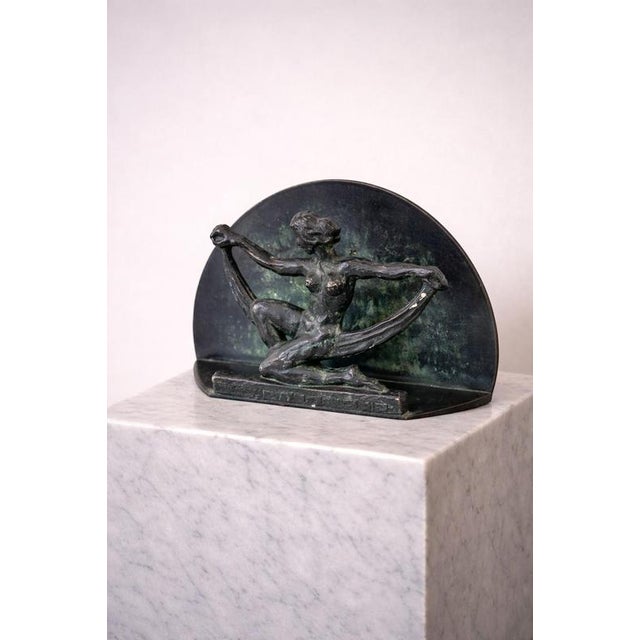 Swedish Art Deco Bronze Nude Dancer Napkin Holder, 1930 For Sale - Image 4 of 7