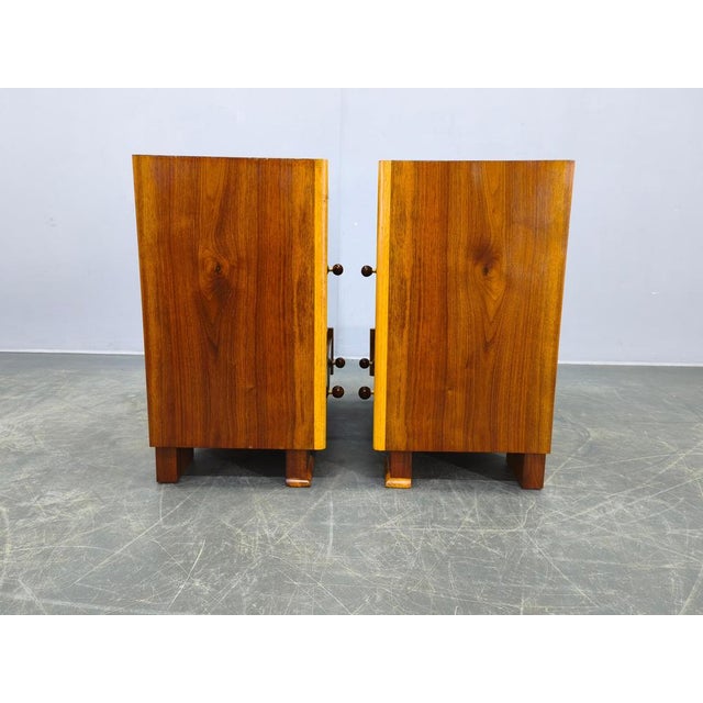 Mid-Century Italian Walnut Nightstands, 1950s, Set of 2 For Sale - Image 6 of 18