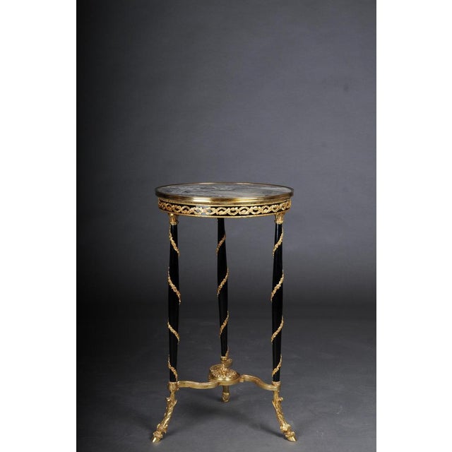 20th Century Empire Round Side Table in Marble in Style of Adam Weisweiler For Sale - Image 5 of 16