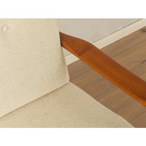 Cream Vintage Teak Three-Seater Sofa, 1960s For Sale - Image 8 of 10