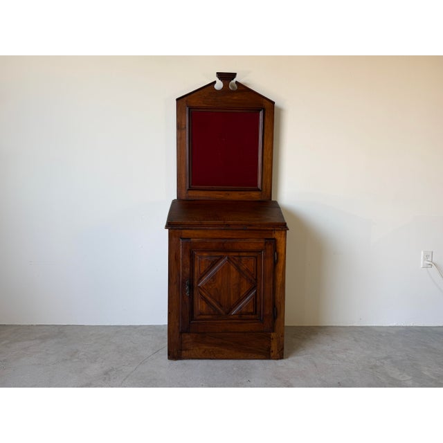 French Country 18th Century French Country Walnut Wood Cabinet With Carved Geometric Details For Sale - Image 3 of 12