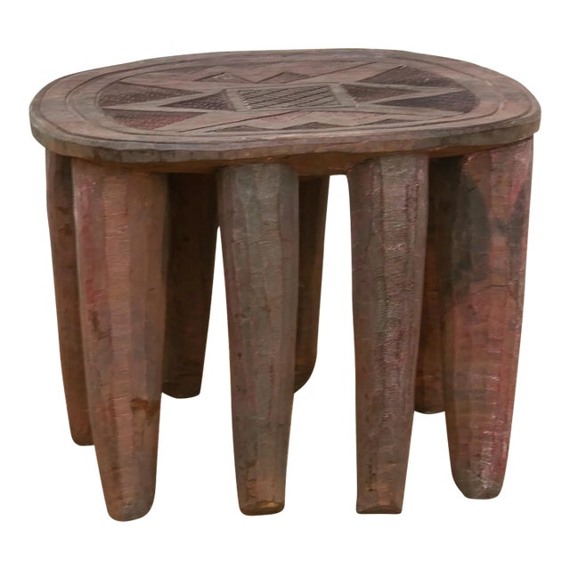 Vintage Biophilic Style Carved African Table For Sale