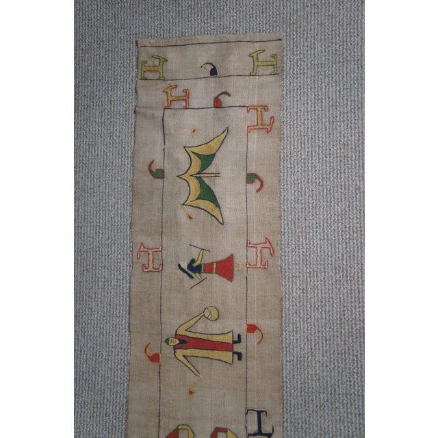 Mid 19th Century Mid 19th Century Figural Camel Bat Tent Decoration Wall Hanging Textile Tapestry For Sale - Image 5 of 10