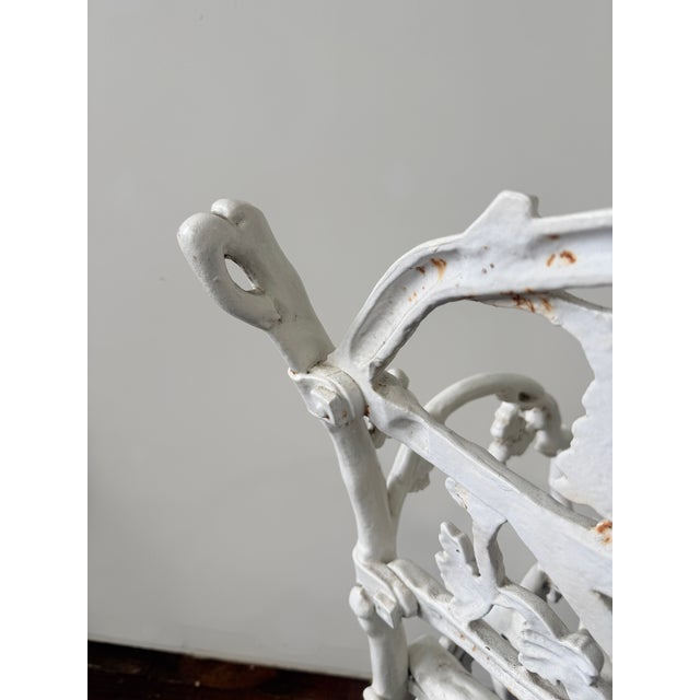 Metal Victorian Cast Iron Rustic Oak Vine & Serpent Bench, James Haywood C. 1860 For Sale - Image 7 of 11