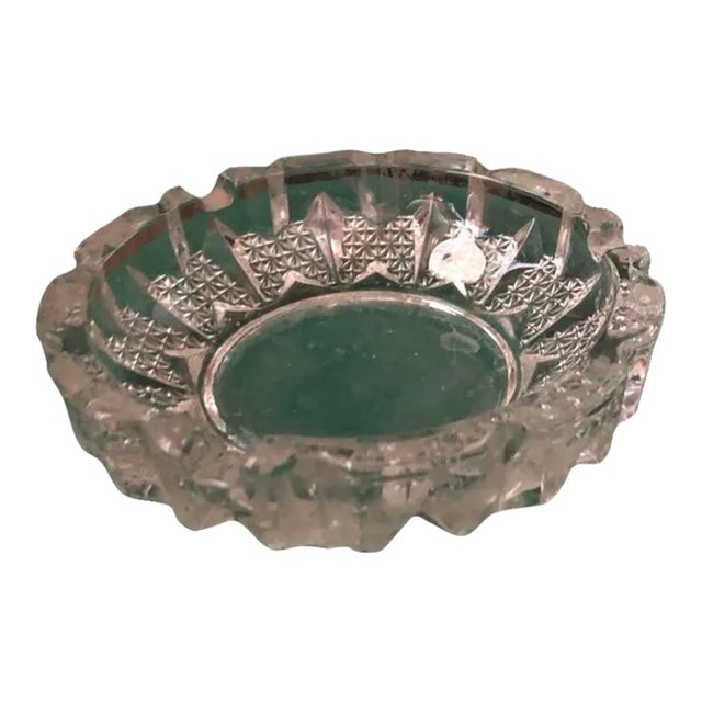 1950s Crystal Ashtray Catchall For Sale