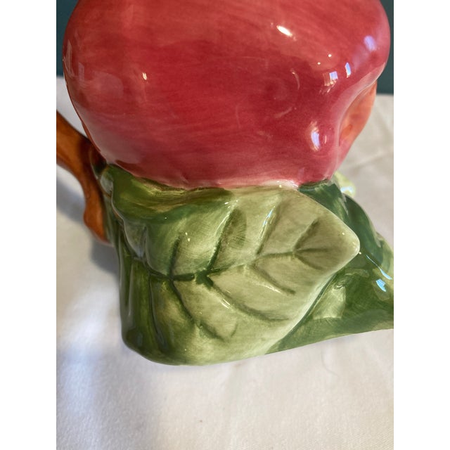 Mid 20th Century Majolica Apple Ceramic Creamer Pitcher For Sale In Oklahoma City - Image 6 of 9