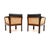 CFC Silkeborg Vintage Danish Leather and Cane Chairs by Illum Wikkelso for CFC Silkeborg, 1960, Set of 2 For Sale - Image 4 of 11