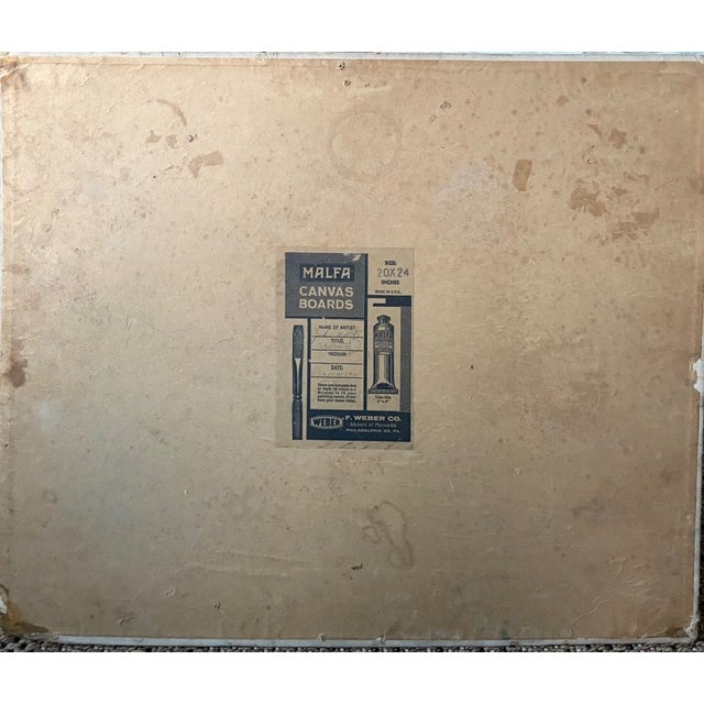 Paint Mid Century European Painting - Sun Over a City For Sale - Image 7 of 9