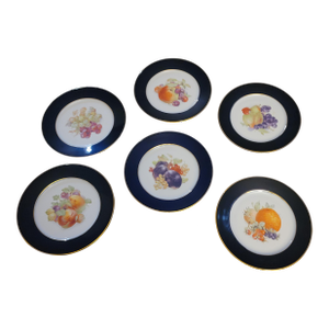 1970s Bountiful Collection by Shumann: Bavaria Salad / Fruit Plate Set (6) Vintage Replacements