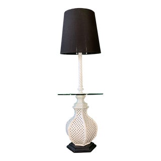 Reticulated Ceramic Floor Lamp Table by Nardini For Sale