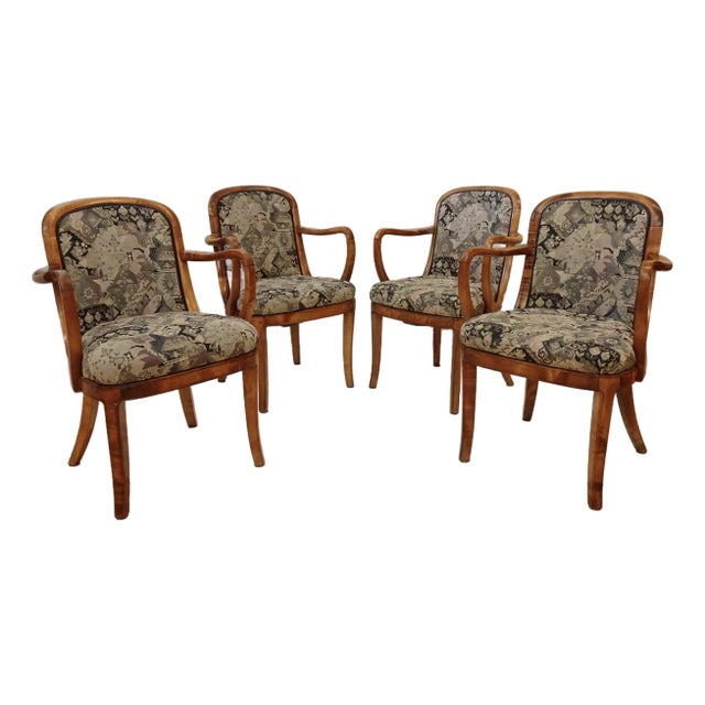 4 Art Deco Chairs From RMS Caronia Ocean Liner 1940's For Sale