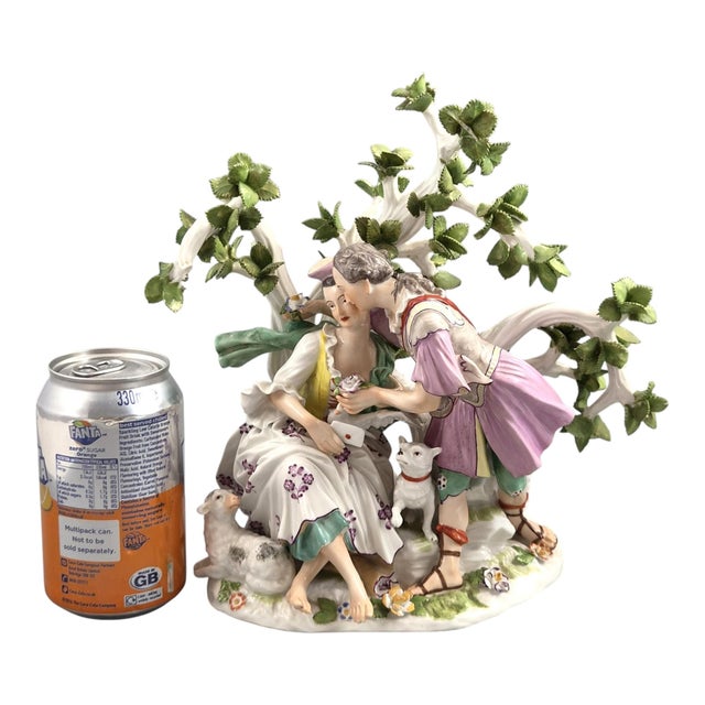 French Porcelain Figurative Love Letter Scene Group in the style of Niderviller, 18th Century For Sale - Image 11 of 12
