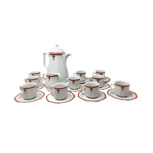 Art Deco Coffee and Tea Set, 1930s, Set of 12 For Sale