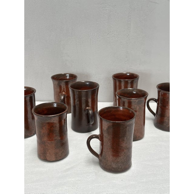 Vintage Ceramic Coffee Mugs by Carry Heesen, Set of 8 For Sale - Image 5 of 9