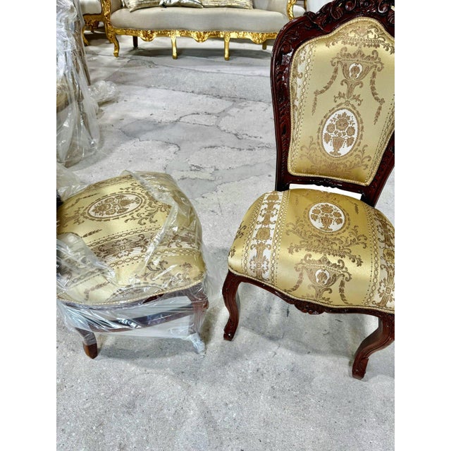 Rococo Copper Accent Chair With Gold Leaf Details - Set of 2 Chairs For Sale - Image 4 of 6