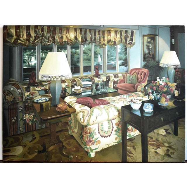 Contemporary Large Realist Interior Decor Oil Painting For Sale - Image 11 of 11