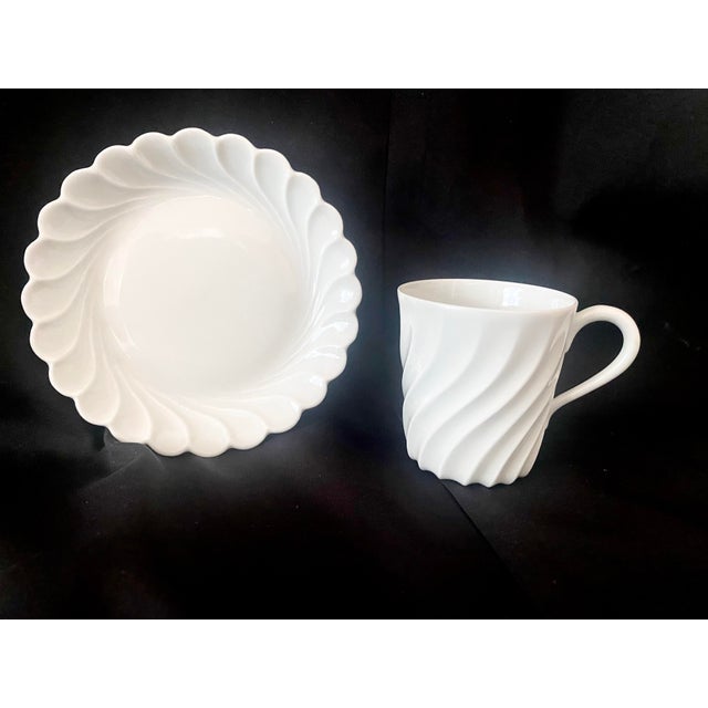 Haviland Limoges France White Porcelain Demitasse Cup and Saucer Vintage Mint Condition For Sale - Image 14 of 14