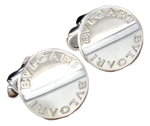Late 20th Century Bvlgari Estate Sterling Silver Cufflinks 16.24 Grams, A Pair