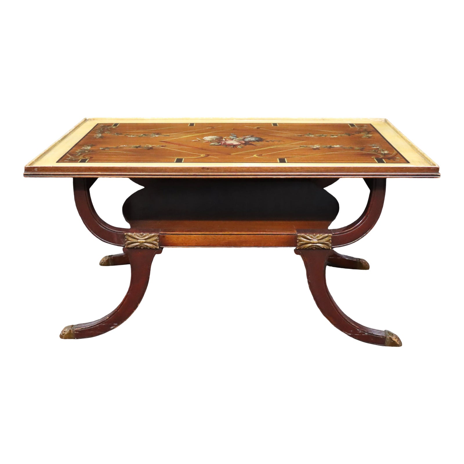 Duncan Phyfe Style Hand Painted Mahogany Coffee Table Chairish