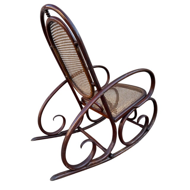 Set of Vintage Rocking Chairs in Beech For Sale - Image 9 of 12