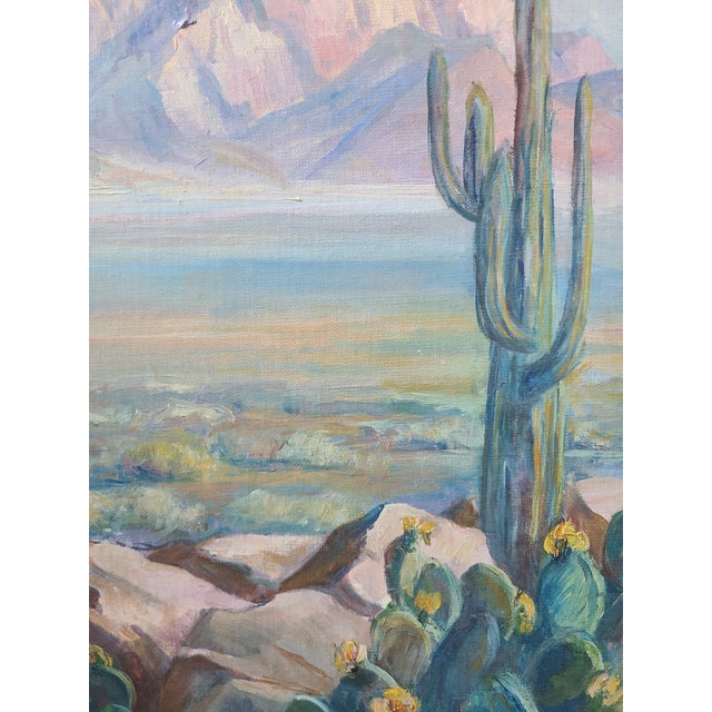 1950s Pascal Hyde 1950s Oil Painting Mojave Desert Landscape For Sale - Image 5 of 18