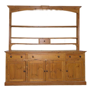 Monumental Antique English Pine Country House Dresser, Circa 1880 For Sale
