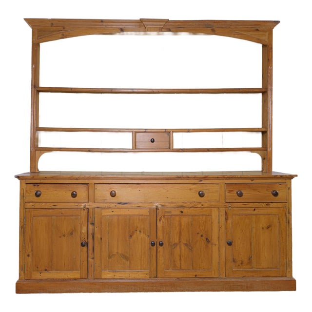 Monumental Antique English Pine Country House Dresser, Circa 1880 For Sale