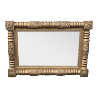 19th Century American Federal Gilded Hallway Wall Mirror. For Sale