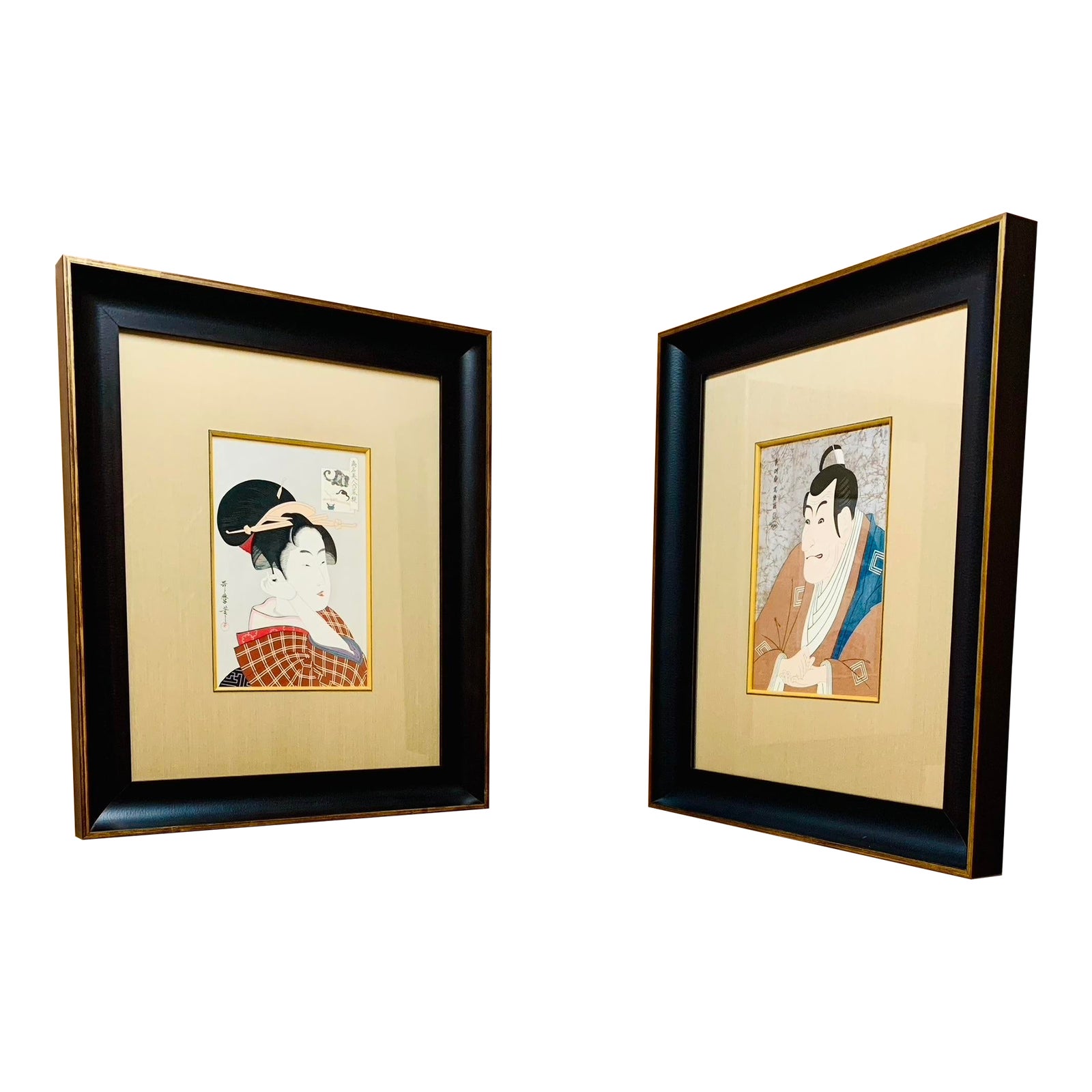 Japanese Woodblock Prints the Actor and Tatsumi Roko, Set of 2 Chairish