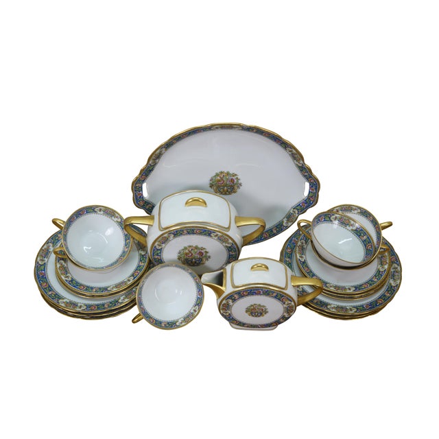 Traditional Antique TLB Limoges Touze Lemaître Frères & Blancher Tea Coffee Demitasse Plates - 22pcs For Sale - Image 3 of 15