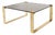 Mid-Century Modern Coffee Table with Gold Plated Base and Glass Top, 1970s For Sale