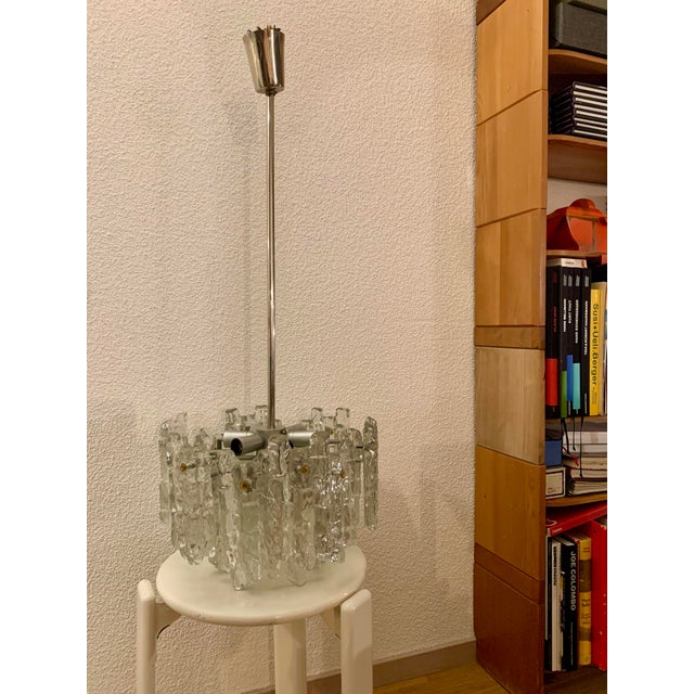 Mid-Century Frosted Glass Pendant by J. T. Kalmar, 1960s For Sale - Image 8 of 18