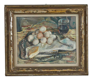 Unknown, Still Life, 1950s, Oil on Canvas, Framed