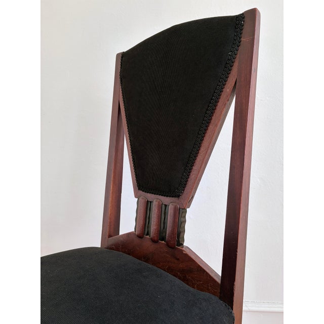 Art Deco Set of 4 Dutch Art Deco Dining Chairs, Amsterdam School / Hague School Style, 1930s For Sale - Image 3 of 18