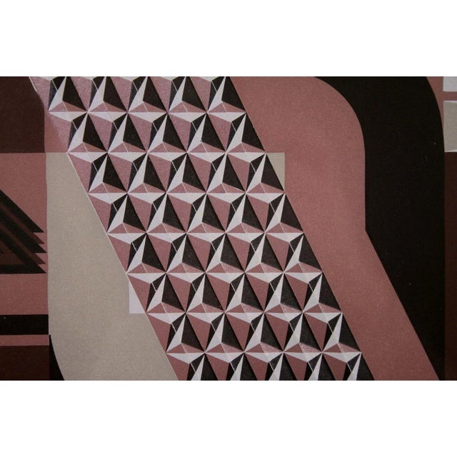 Printmaking Materials Rick Tunkel Postmodern Op Art Abstract Geometric 3D Serigraph 35/250 Framed 1981 For Sale - Image 7 of 13