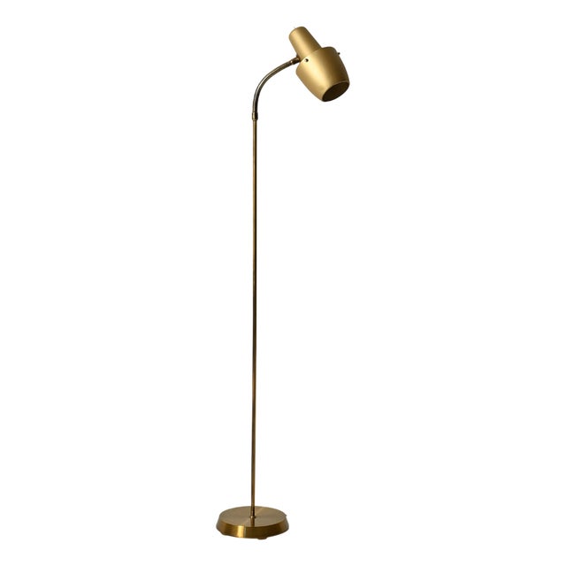Scandinavian Floor Lamp in Brass, 1960s For Sale