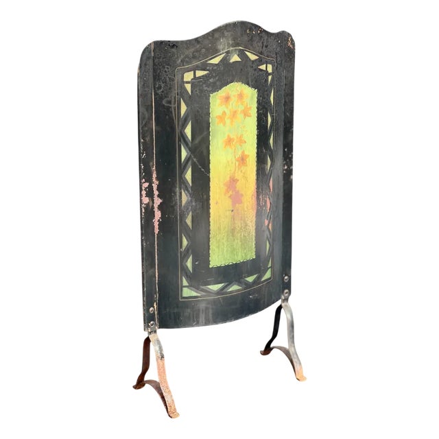 Art Deco Fire Screen in Painted Metal, Early 20th Century For Sale