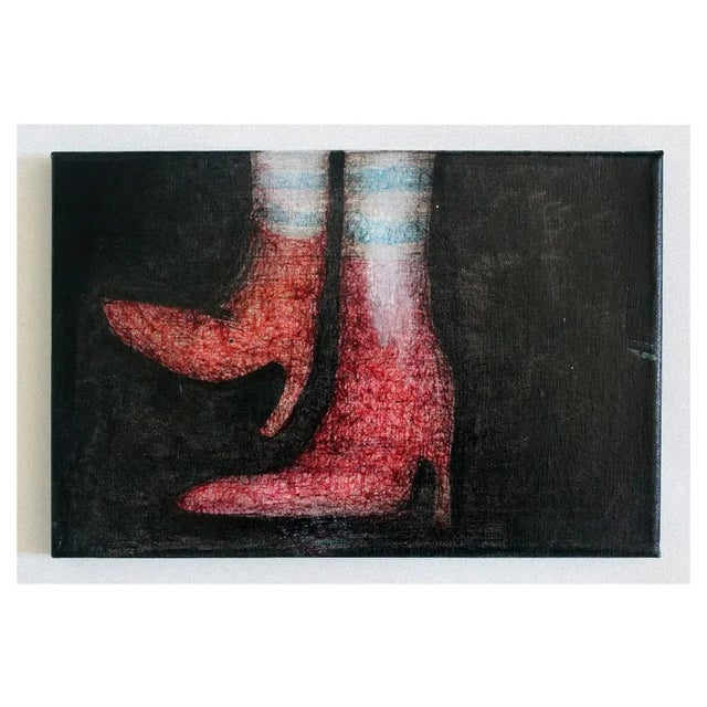 Keziat, Steps, Original Pen on Canvas, 2020 For Sale